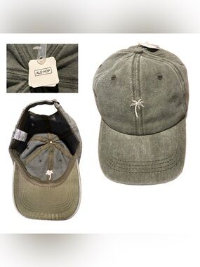 NWT ALE-HOP Olive Green Palm Tree Baseball Cap New With Tags
